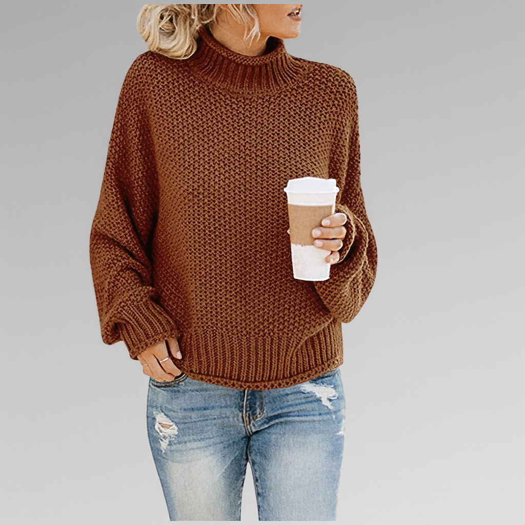 Grovstickad Rullkragepullover – Bekväm värme med en ansträngning av stil