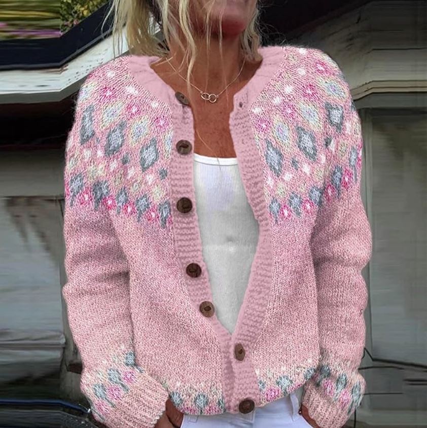 Maison Valmont™ | Cardigan Rose Confort Élégant